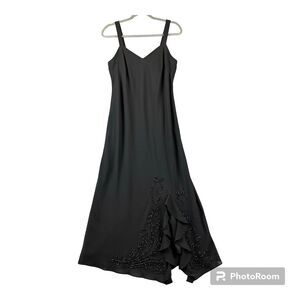 VTG 90s Dress Sz 8 Black Cocktail Evening Formal Beaded MOB R&M Collection USA